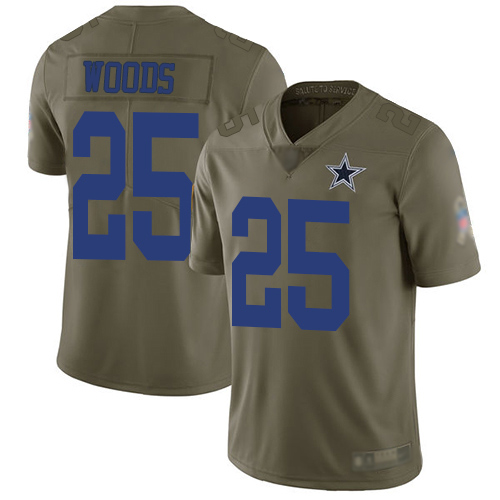 Men Dallas Cowboys Limited Olive Xavier Woods #25 2017 Salute to Service NFL Jersey